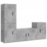 vidaXL Ensemble de meubles TV 4 Pièces Gris béton Bois d'ingénierie