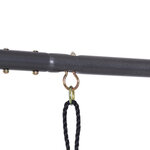Balançoire 2 agrès portique avec balançoire et échelle dim. 2 65L x 1 38l x 1 75H m métal époxy anticorrosion PE gris anthracite vert pomme