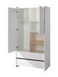 KIDDY Lit simple avec sommier + Chevet + Armoire 2 portes + Bureau + Etagère 45cm