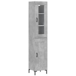 vidaXL Buffet haut Gris béton 34 5x34x180 cm Bois d'ingénierie