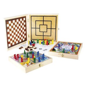 JEUJURA Coffret Bois 100 Jeux de société traditionnels