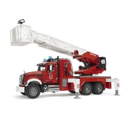 BRUDER - 2821 - Camion Pompier MACK Granit avec Echelle et Pompe a Eau - Echelle 1:16 - 63 cm
