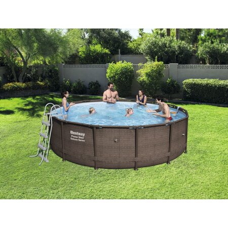 Bestway jeu de piscine rond power steel deluxe series 427x107 cm 56664