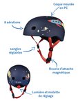 Casque Vélo et Trottinette Rocket  boucle magnétique  lumière LED intégrée  Taille S