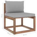 vidaXL Canapé palette de jardin 4 places avec coussins Pin imprégné