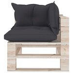 vidaXL Canapé palette de jardin 3 places et coussins bois de pin