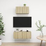 vidaXL Ensemble de meuble TV 2 Pièces Chêne sonoma Aggloméré