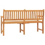 vidaXL Banc de jardin 3 places avec table 150 cm Bois de teck massif