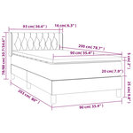 vidaXL Lit à sommier tapissier avec matelas Noir 90x200 cm Tissu