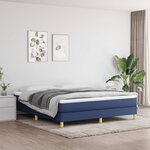 vidaXL Lit à sommier tapissier avec matelas Bleu 180x200 cm Tissu