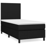 vidaXL Lit à sommier tapissier avec matelas Noir 90x190 cm Tissu