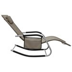 vidaXL Chaise longue Textilène Taupe et gris