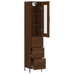 vidaXL Buffet haut Chêne marron 34 5x34x180 cm Bois d'ingénierie