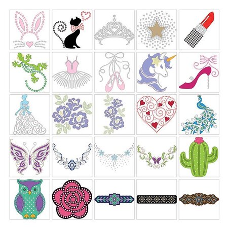 Carte 25 motifs strass pour scanncut sdx