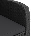 vidaXL Mobilier à dîner jardin 7 Pièces avec coussins Résine tressée Noir