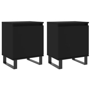 vidaXL Tables de chevet 2 Pièces noir 40x30x50 cm bois d'ingénierie