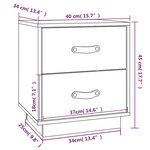 vidaXL Table de chevet Noir 40x34x45 cm Bois de pin massif