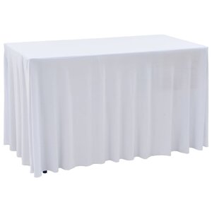 vidaXL Nappes élastiques de table avec jupon 2 Pièces 183x76x74cm Blanc
