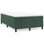 vidaXL Lit à sommier tapissier et matelas Vert foncé 120x200cm Velours