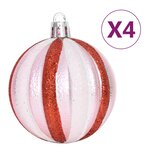 vidaXL Ensemble de boules de Noël 65 Pièces Rose / Rouge / Blanc
