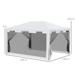 Tonnelle barnum style colonial dim. 4L x 3l x 2 55H m 4 moustiquaires blanc et noir
