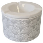 Cendrier anti-odeur ginkgo gris et blanc