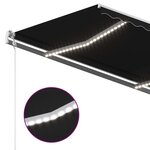 vidaXL Auvent automatique capteur de vent et LED 350x250 cm Anthracite