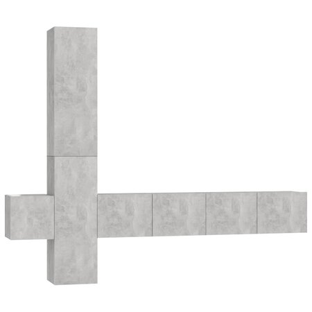 vidaXL Ensemble de meubles TV 5 Pièces Gris béton Aggloméré
