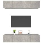 vidaXL Meubles TV 4 Pièces Gris béton 80x30x30 cm Bois d'ingénierie
