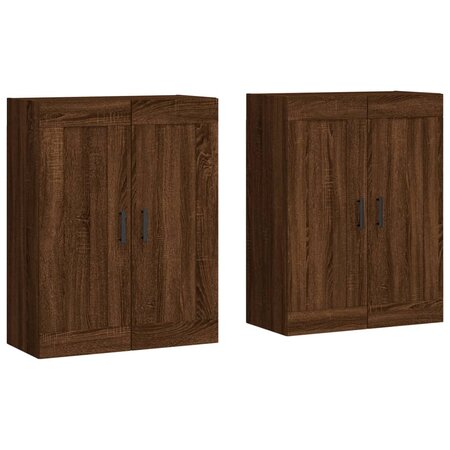 vidaXL Armoires murales 2 Pièces chêne marron bois d'ingénierie