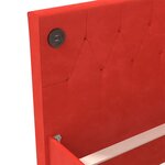 vidaXL Lit avec matelas et éclairage USB Bordeaux Velours 90x200 cm