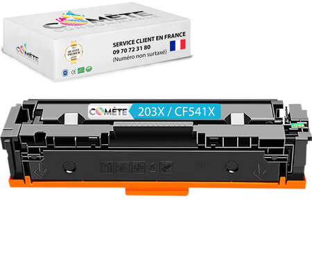 1 toner compatible avec hp 203x cf541x (203a cf540a) cyan
