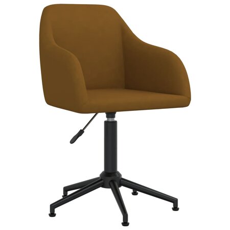 vidaXL Chaise pivotante de salle à manger Marron Velours