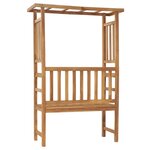 vidaXL Banc de jardin avec pergola 115 cm Bois de teck solide