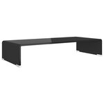 vidaXL Meuble TV/ Support pour moniteur 70 x 30 x 13 cm Verre Noir