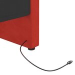 vidaXL Lit avec matelas et éclairage USB Bordeaux Velours 90x200 cm