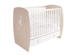 Lit NEVA 120 x 60 avec tiroir AMIS ZEN BLANC-NATUREL