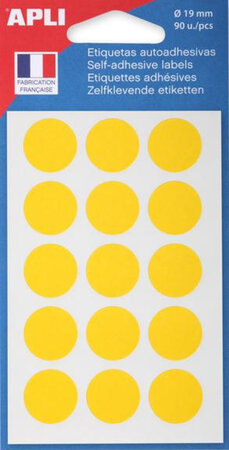 Pochettes 90 Pastilles Jaune Ø 19