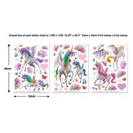 45989 Stickers Muraux Licornes Magiques