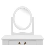 vidaXL Coiffeuse et tabouret Blanc 65x36x128 cm Bois de paulownia MDF