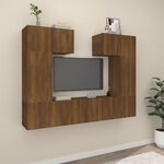 vidaXL Ensemble de meubles TV 6 Pièces Chêne marron Bois d'ingénierie
