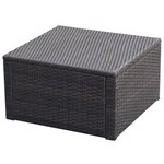 vidaXL Tabouret / repose-pied Résine tressée 53 x 53 x 30 cm Marron