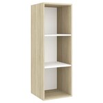 vidaXL Ensemble de meuble TV 3 Pièces Blanc et chêne sonoma Aggloméré