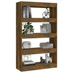 vidaXL Bibliothèque/Séparateur de pièce Chêne fumé 80x30x135 cm