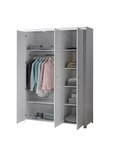 ERIK  Lit simple 90x200 cm + Chevet+ Armoire 3 portes + Lit gigogne