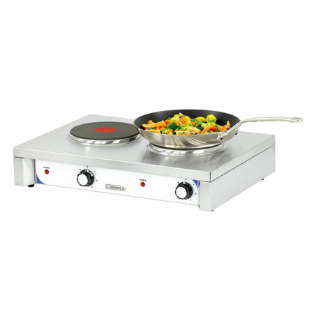 Réchaud électrique professionnel double - casselin -  - acier inoxydable 565x400x115mm