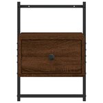 vidaXL Table de chevet murale 2 Pièces chêne brun 35x30x51 cm