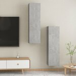vidaXL Meubles TV 2 Pièces Gris béton 30 5x30x110 cm Aggloméré