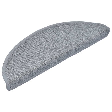 vidaXL Tapis d'escalier 15 Pièces Gris clair 65 x 24 x 4 cm