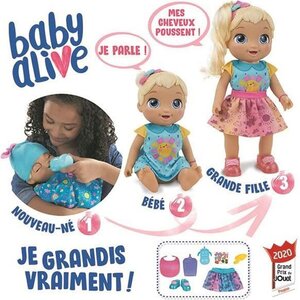 Baby alive - bébé grandit et parle - poupée - happy hope ou merry meadow